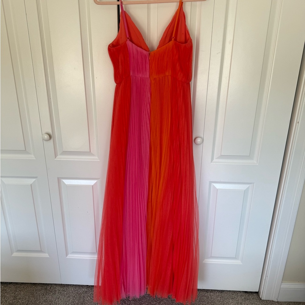 Hutch Pink and Orange Pleated Maxi Dress - Picture 7 of 10